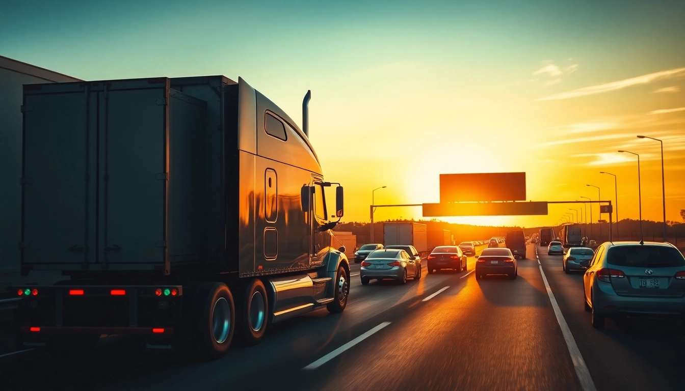 Nationwide Truck Accident Attorneys advocating for safety alongside a truck on a busy highway